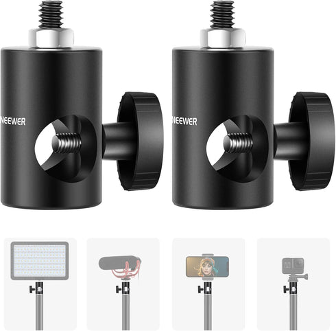 Neewer Rapid Adapter Convert with 1/4" Screw 2-Pack, Multi-Functional Light Stand Tip Adapter — Fits for Studio Monitor Stand, Camera Mount, Photo...