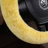 Furry Wool Sheepskin car Steering Wheel Cover for Girls Women Universal car 14 1/2-15 1/2inchs (Lemon Yellow)...