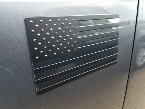 EyeCatcher USA Flag Emblem Decal Black - 2 Pack...