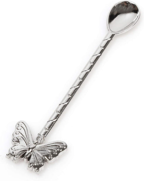 Alisveristime Traditional Ottoman Motif Tea Spoons - Decorative Stirring, Sugar, Tea Spoons (Set of 6) (Butterfly) (Silver)...