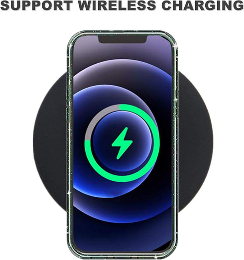 ABenkle Compatible with iPhone 12 and 12 Pro Case, Slim Fit Hybrid Glitter Bling Sparkly Case for Women Shockproof Protective Flexible Bumper Cove...