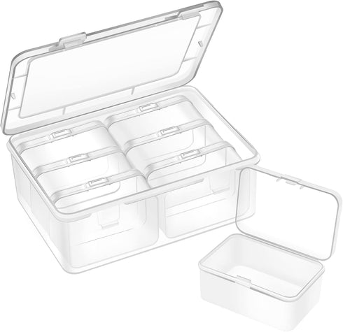 Mathtoxyz 2PCS Small Bead Organizers and Storage, Clear Bead Storage Containers Rectangle Bead Holder Plastic Cases Transparent Boxes for Nail DIY...