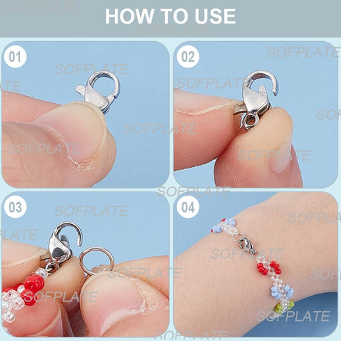 1 Box 200Pcs Silver Lobster Claw Clasp Key Chain Clasps Small Metal Trigger Clasp Stainless Steel Lanyard Snap Hook for Jewelry Making Accessories...