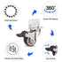 Heavy Duty Casters Set of 4 with Brake,L-Shape Side Mount TPR Plate Caster Wheels Replacement for Baby Bed, Carts Trolley, Kitchen Cabinet, Furnit...