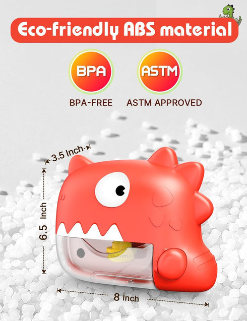 Dinosaur Baby Bath Toys | Automatic Musical Bubble Machine | Bathtub Toy for Toddlers Ages 18 Months + | 4 x Strong Suction Cups | Mold-Free | Bes...