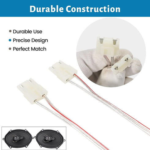 Speaker Wiring Harness Connector Adapter Compatible with GM GMC Sierra Yukon S10 Chevrolet Suburban Impala Corvette 1973-1994 Install Aftermarket ...