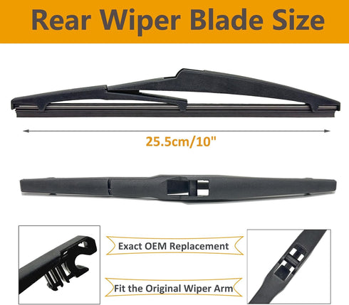 2 Pack Rear Wiper Blades for Toyota RAV4 2013-2018 / Toyota Highlander 2020-2022 / Jeep Compass 2018-2022 Back Windshield Wiper Replacement...