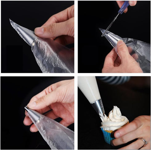 ilauke Piping Bags, 100PCS Pastry Bags 12 inch Anti-Burst Piping Bags Disposable Icing Bags for Cupcake/Cream/Frosting/Cookie/Cake Decorating Supp...