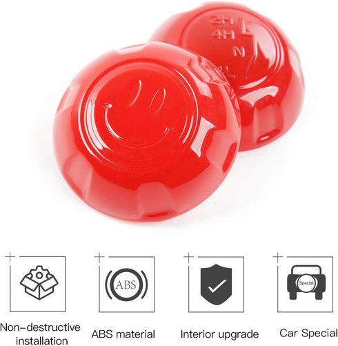 RT-TCZ for Wrangler JK Gear Shift Knob Trim Cover for Jeep Wrangler JK JKU 2011-2017 Red Interior Accessories 2pcs...