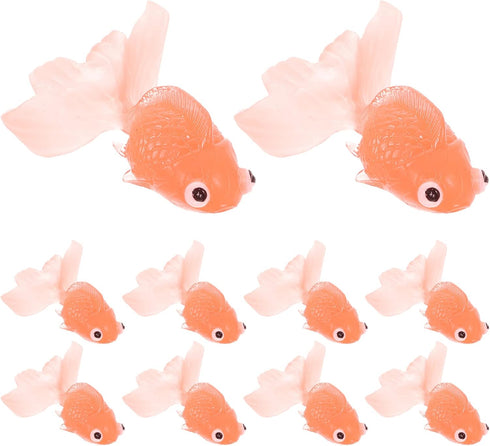 Kisangel Floating Fish 10pcs Miniature Goldfish Artificial Swimming Goldfish Rubber Goldfish Model Fish Emulation for Aquarium Fish Tank Plastic F...