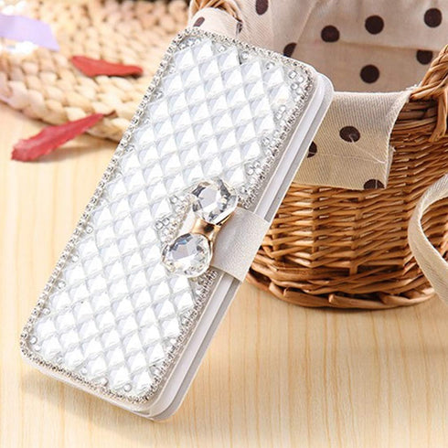 Omio for Galaxy Note 10 Plus Wallet Case Luxury Bling Diamond Card Holder with Stand Feature Sparkle Crystal Bowknot Shockproof Bumper Flip Cover ...