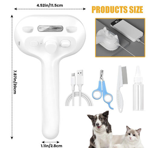Cat Steam Brush, 4 in 1 Steamy Pet Brush For Cats & Dogs, Spary Cat Brush For Pet Grooming, Cats Dogs Hair Comb With Release Buttom and Water Tank...