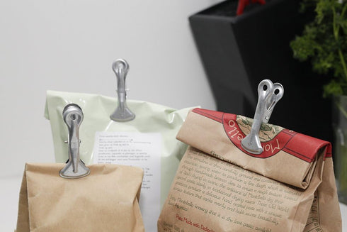 Kikkerland Galvanized Steel Industrial Bag Clips (Set of 6), Silver...