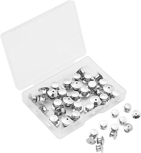 SUBANG 30 Pieces Metal Pin Backs Locking Pin Keepers Locking Clasp with Storage Case...