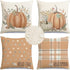 RABUSOFA Outdoor Fall Decor Pillow Covers 18x18 Inch,Waterproof Polka Dots Pumpkin Pillow Cases Set of 4,Thanksgiving Decorative Striped Buffalo P...