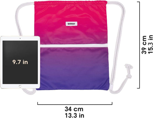 WANDF Drawstring Backpack String Bag Sackpack Cinch Water Resistant Nylon for Gym Shopping Sport Yoga (Red)...