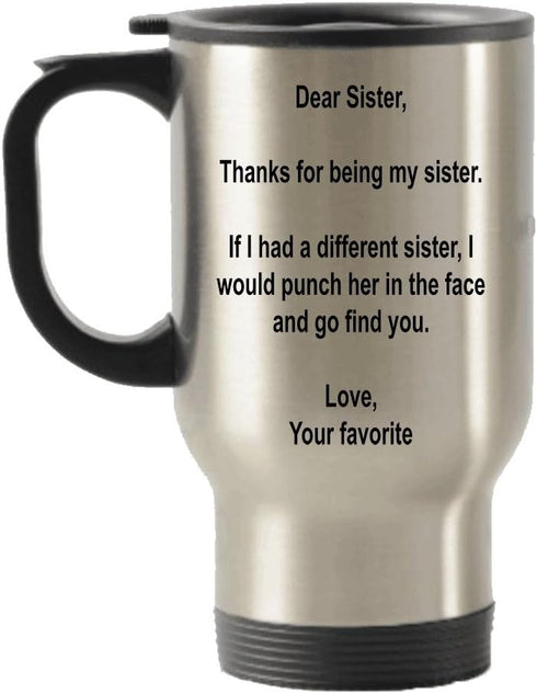 SPREADPASSION – Dear Sister Tumbler – Stainless Steel Novelty Tumbler for Birthday and Anniversary Parties – Gift Idea for Appreciate on Christmas...