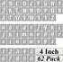 4 Inch Alphabet Letter Stencils for Painting - 62 Pack Letter and Number Stencil Templates for Painting on Wood, Reusable Cursive Numbers and Lett...