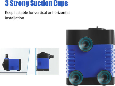 AQUANEAT Small Fountain Pump, 80 GPH Mini Submersible Water Pump with 3.3 ft Tubing, for Aquarium Fish Tank, Pet Water Fountain, Water Table, Wate...