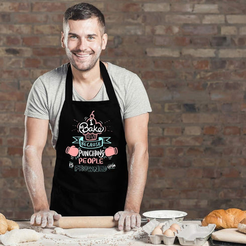Funny Baking Aprons for Women Men, Cute Baking Gifts for Bakers, Kitchen Cooking Aprons with 2 Pockets - Birthday Housewarming Gifts for Wife Mom ...