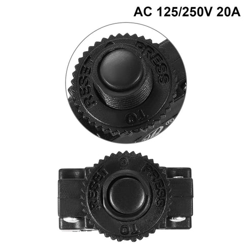 uxcell 5Pcs Thermal Overload Protector AC 125/250V 20A Push Button Reset Circuit Breaker...