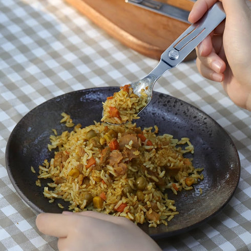 Roxon C2 Camping Utensil 2 in 1 Detachable Folding Cutlery with Fork & Spoon for Outdoor, Camping, Hiking, Easy to Carry Highly Practical Tablewar...