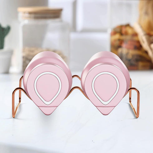 Countertop Wine Rack, 2 Bottles Wine Storage, Metal Wine Holder, Cup and Water Bottle Organizer for Cabinet, Pantry, Rosegold...