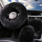 Fashion Fluffy Steering Wheel Covers for Women/Girls/Ladies Australia Pure Wool 15 Inch 1 Set 3 Pcs (Black)...