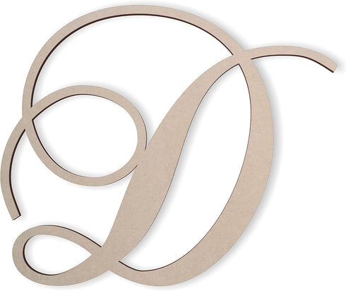 Jess and Jessica Cursive Wooden Letter D, for Front Door, for Above Crib, for Nursery...