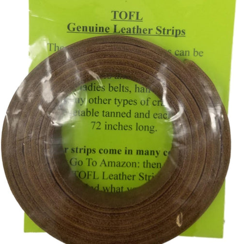 TOFL Genuine Top-Grain Leather Strap | 72 Inches Long | 3/4 Inch Wide | 1/8 Inch Thick (7-8 oz) | 1 Leather Strip for DIY Arts & Craft Projects, C...