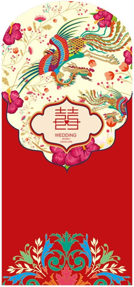 10 PCS Chinese Elements Wedding Red Envelopes,17.0 x 9.0 cm/ 6.7 x 3.5 inches Cash Envelopes,Thank You Cards,Lucky Money Gift Envelopes Red Packet...