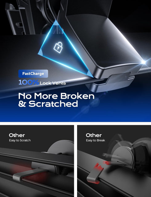 Wireless Car Charger, Phone Mount Holder Car Charger 15W Fast Charging Auto Clamping, Stick on The Dashboard for iPhone 15 14 13 12 11, Samsung Ga...