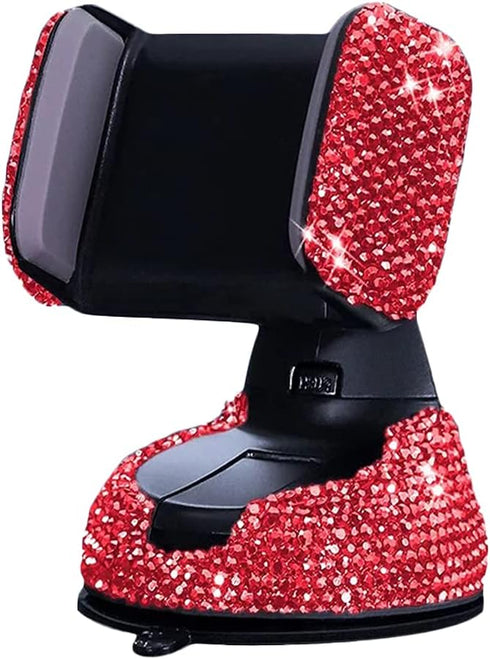 SUNCARACCL Bling Car Phone Holder, 360°Adjustable Crystal Auto Phone Mount Universal Rhinestone Car Stand Phone Holder Car Accessories for Windshi...