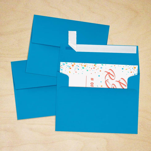 LUXPaper A2 Invitation Envelopes | Peel & Press | 4 3/8" x 5 3/4" | Pool Blue | 80lb. Text | 50 Qty...