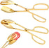2 Pieces Salad Tongs, 10 Inch Gold Salad Tongs, Stainless Steel Scissor Tongs, Gold Tongs for Serving Food, Kitchen Serving Tongs for Cooking Cate...