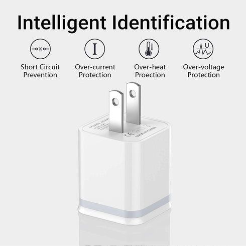 USB Wall Charger, LUOATIP 3-Pack 2.1A/5V Dual Port USB Cube Power Adapter Charger Plug Block Charging Box Brick for iPhone 13 12 11 Pro Max SE XS ...