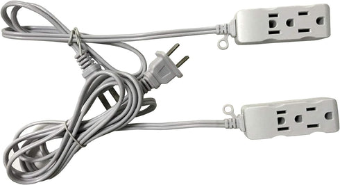 Multi Plug Extender Box,3 Outlet Surge 2 Prong Flat pin Socket Power Strip,3FT,6Ft,9Ft,15Ft Bulb,TV Long Extension Cord, with 3rd Grounding Pin,Wh...