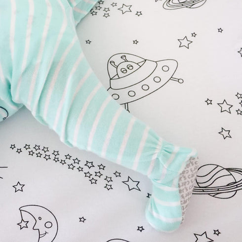 Milky Chic GOTS Fitted Baby Crib Sheet, Breathable 100% Organic Cotton Mattress Sheet for Boys and Girls, Fits Standard Size Mattresses (Space Bla...
