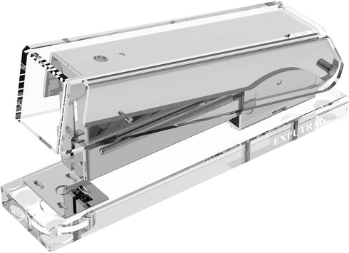 Acrylic Stapler,Clear and Silver-Tone Hardware, Beautiful Desk Accessory for Office Home or School,Takes Standard 24/6 or 26/6 Staples...
