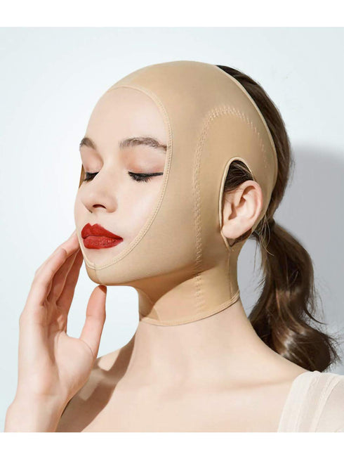 Anna-Kaci Womens Chin Strap Support Band Neck Bandage Post Surgical Compression Head wrap, Neck and Chin Compression Garment Wrap, Dark Beige, Sma...