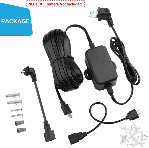 30ft Weather Resistant Power Adapter for Blink Mini 2,Blink Outdoor 4 (4th Gen)(3rd Gen)/Mini,No Need Charger Head,IP67 Waterproof Flat Power Cabl...
