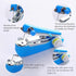 Blue Handheld Sewing Machine, Sewing Machines Portable Mini Manual Sewing Machine Handy Needlework Tool Mini Sewer Machine Hand Stitcher Sewing Ma...