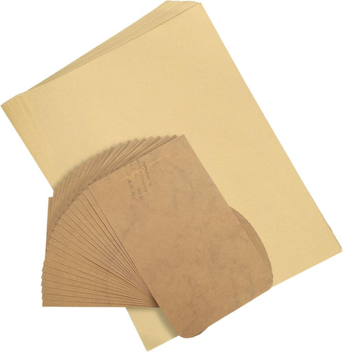 PATIKIL 6.3x4.3" Vintage Gift Card Envelopes Set, 20 Pack Retro Style Christmas Card Letter Envelope with Writing Letter for Birthday Wedding, Yel...