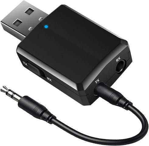 ISOBEL USB Bluetooth Audio Transmitter Receiver, 3 in 1 HiFi Wireless Audio Adapter, Bluetooth 5.0 EDR Adapter with 3.5mm AUX for Car TV Headphone...