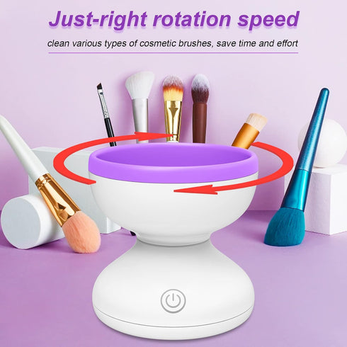 Purple Electric Makeup Brush Cleaner Machine, Windspeed Silicone Brush Cleaner Machine Beauty Blender Cleanser For Beauty Makeup Brushes, Christma...