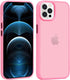 TENOC Phone Case Compatible with iPhone 12 Pro Max, Pink Case Translucent Protective Bumper Matte Hard Back Cover for 6.7 Inch...