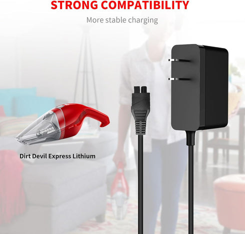 Charger for Dirt Devil 4V Express Cordless Handheld Vacuum Cleaner, Power Adapter Replacement BD30008 BD30005 Part # 440010433...