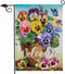 Welcome Spring Pansy Floral Garden Flag Double Sided, Flower Pot Arrangement Decorative House Yard Lawn Outdoor Small Decor, Summer Holiday Butter...