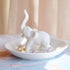 PUDDING CABIN White Elephant Ring Holder Dish Ring Tray for Jewelry | Elephant Gifts for Women Christmas, Birthday, Mother's Day...