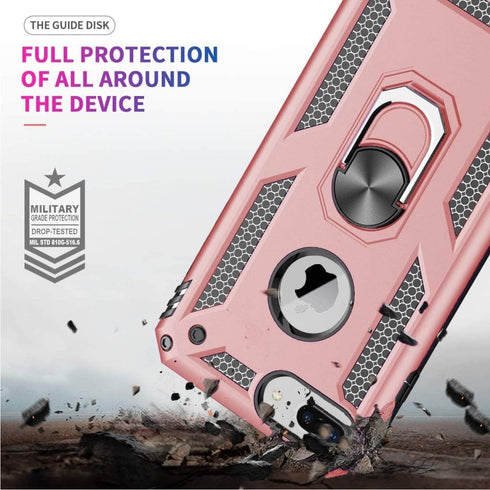 Folmeikat Compatible with iPhone 8 Plus,iPhone 7 Plus,iPhone 6s Plus/ 6 Plus Phone Case,Screen Protector 360 Degree Rotating Metal Ring Slim Shock...